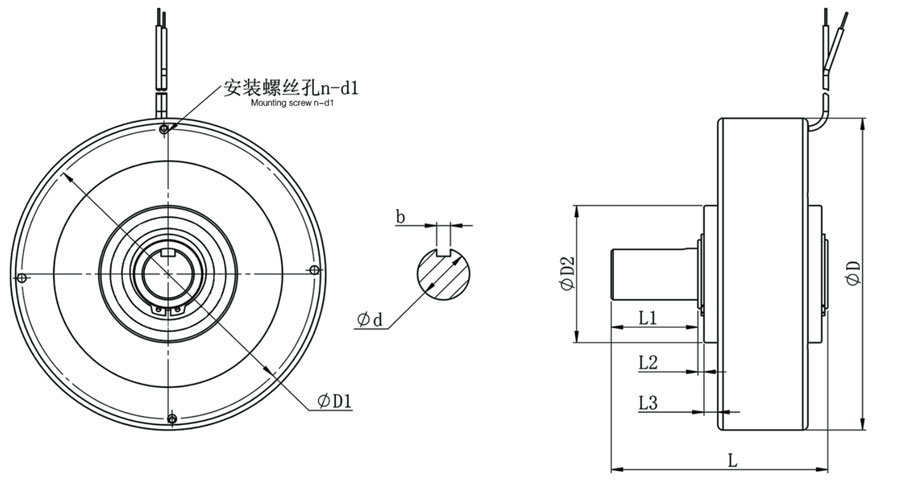 ZX-單磁粉制動(dòng)器外形圖